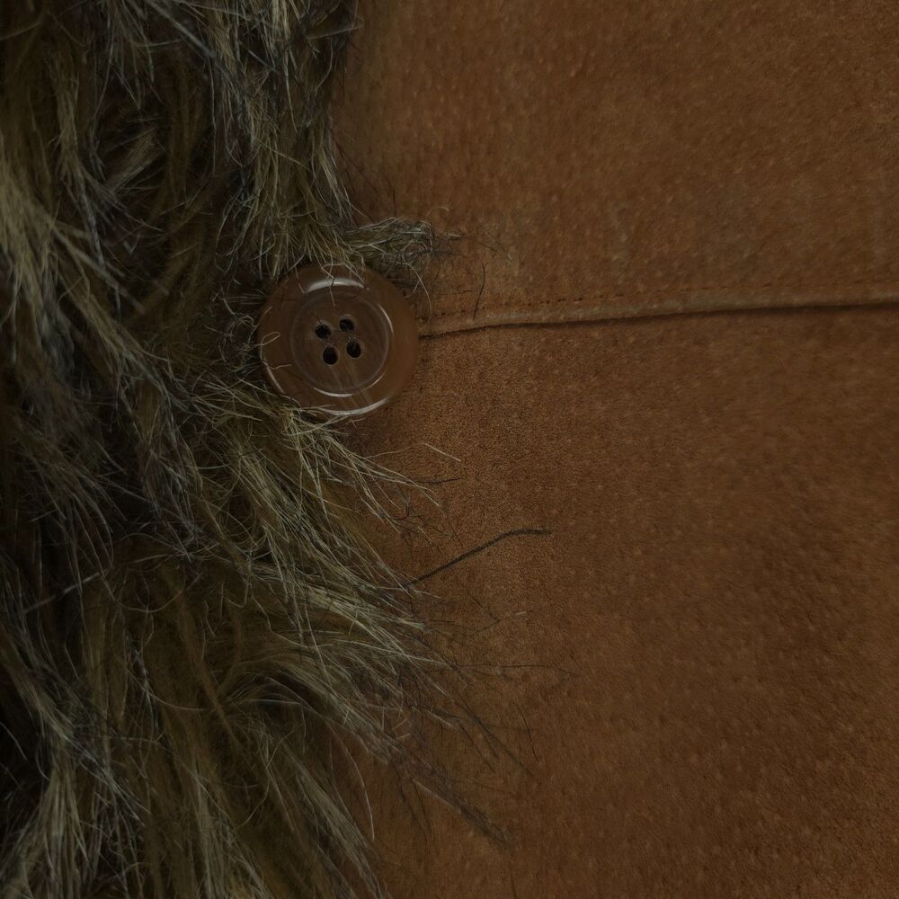 WILSONS LEATHER Suede Penny Lane Fur Afghan Jacket 70s Boho Downtown Girl Boho - Picture 11 of 14